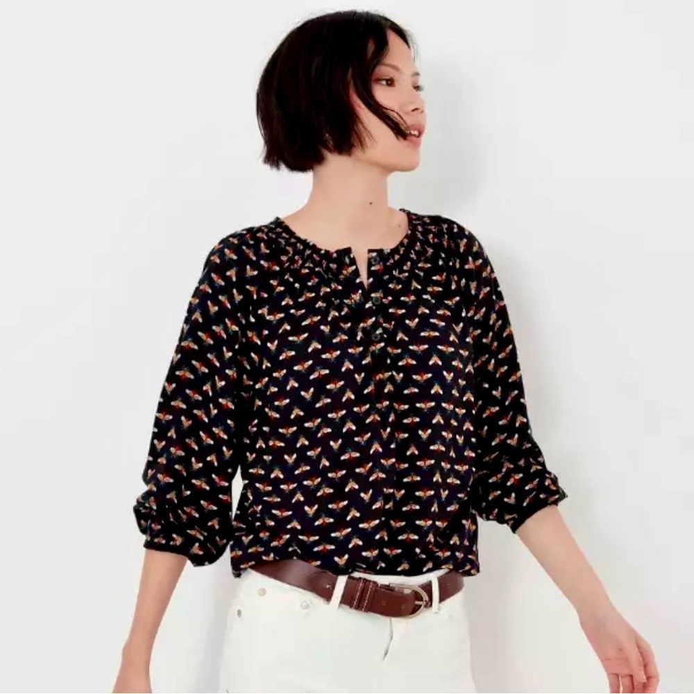 Joules Talia Popover Smocked Blouse